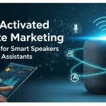 Voice‑Activated Affiliate Marketing concept showing smart speakers, virtual assistants, and affiliate links for optimizing sales through voice search